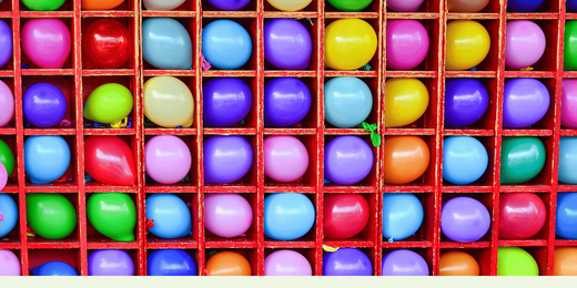 Balloons in rows and columns carnival game